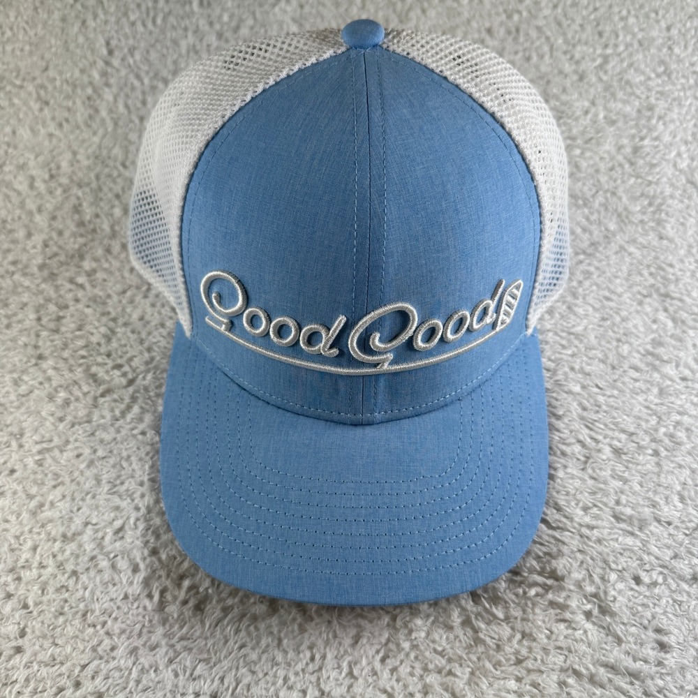 Good Good Hat Cap Mens OSFA Blue Trucker Snapback Golf White Mesh Adjustable
